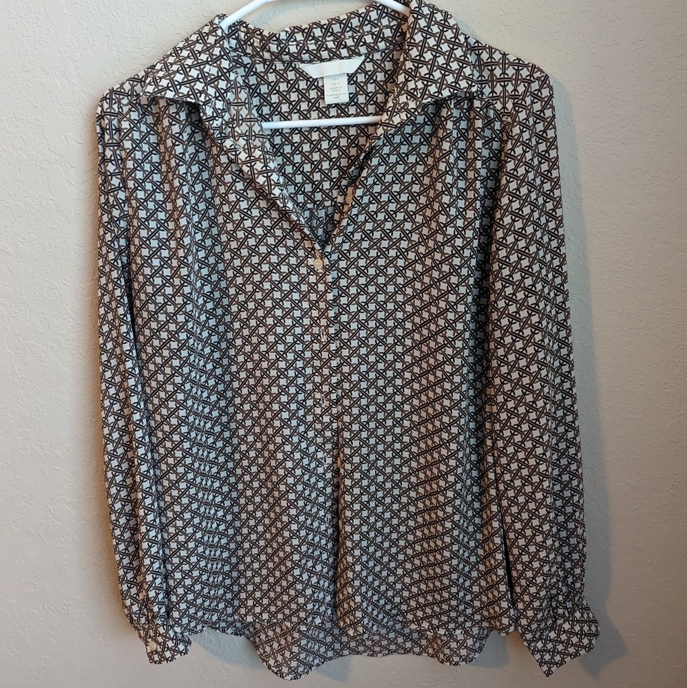 70s print button up